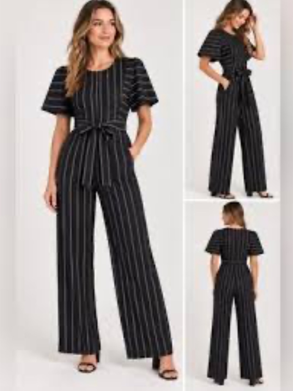 J. Crew Striped Tie Front Jumpsuit Size 6